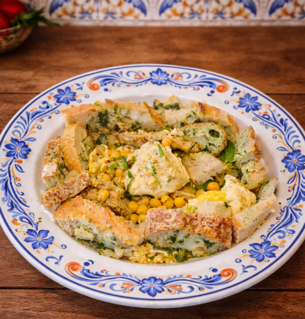 Açorda de galo & salada