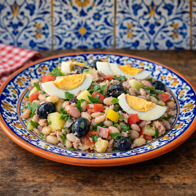 salada de atum com feijào frade