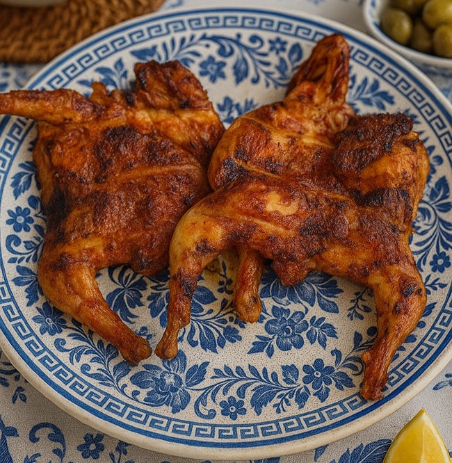 Coquelets churrasco avec accomp