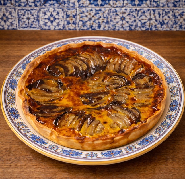Tarte péra e chocolate para 8 pessoas