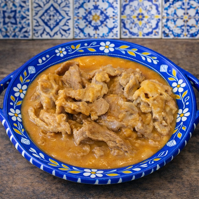 Bifanas com batatinhas no forno